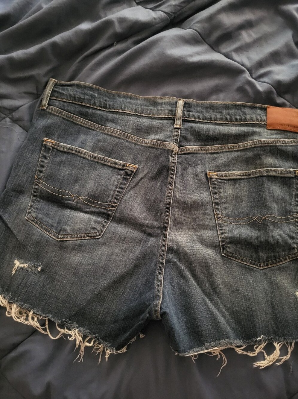 Lucky Brand Dark Blue Distressed Shorts~Size 20. - Picture 7 of 9